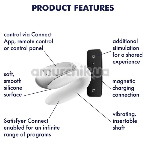 Вибратор Satisfyer Double Fun Partner Vibrator, белый