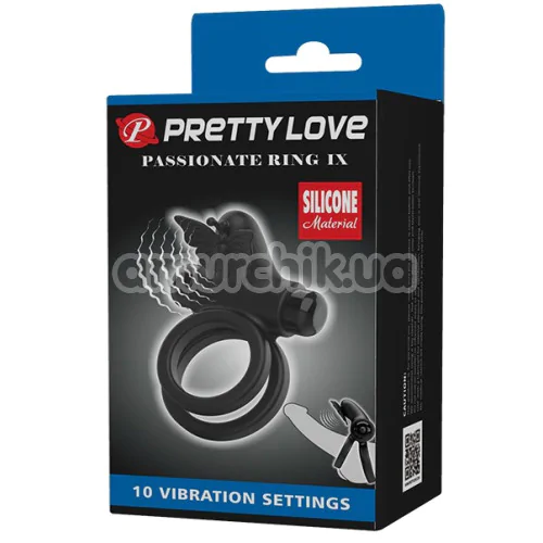 Віброкільце для члена Pretty Love Passionate Ring IX, чорне