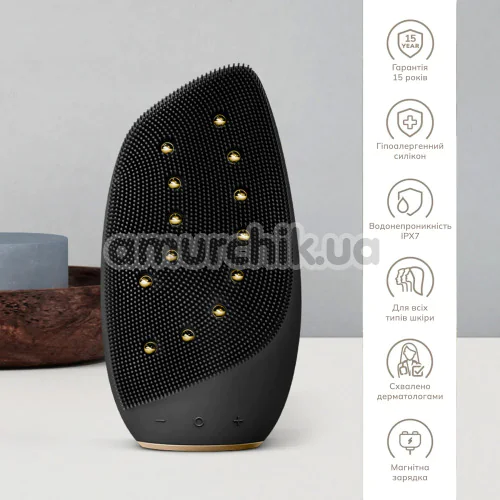 Щетка для лица Geske Sonic Thermo Facial Brush & Face-Lifter 8 in 1, серая