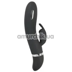 Вібратор з електростимуляцією XouXou E-Stim Rabbit Vibrator, чорний - Фото №1