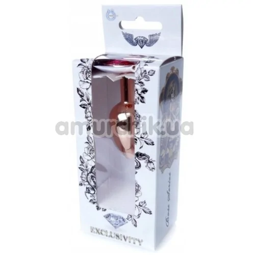 Анальная пробка с розовым кристаллом Exclusivity Jewellery Red Gold Plug, золотая