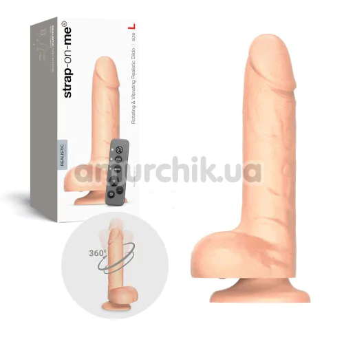 Вибратор с ротацией Strap-On-Me Rotating & Vibrating Realistic Dildo L, телесный