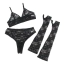 Комплект Star Night Lace Lingerie With Long Gloves, черный: бюстгальтер + трусики + перчатки - Фото №11
