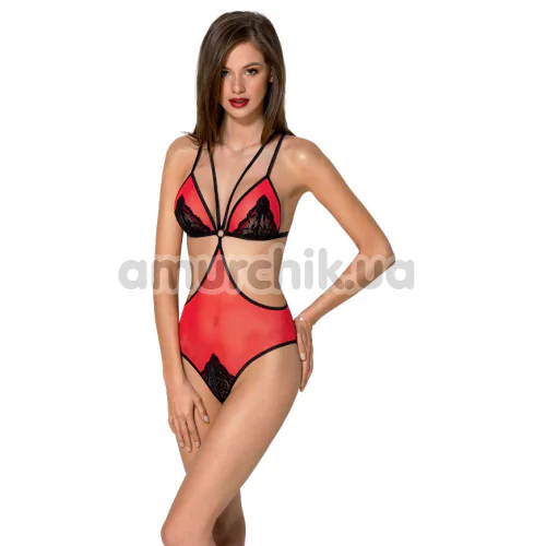 Боди Passion Free Your Senses Erotic Line Peonia, красно-черное - Фото №1