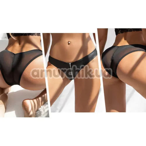 Трусики Star Night Sexy Panties Vinyl And Zip, чорні