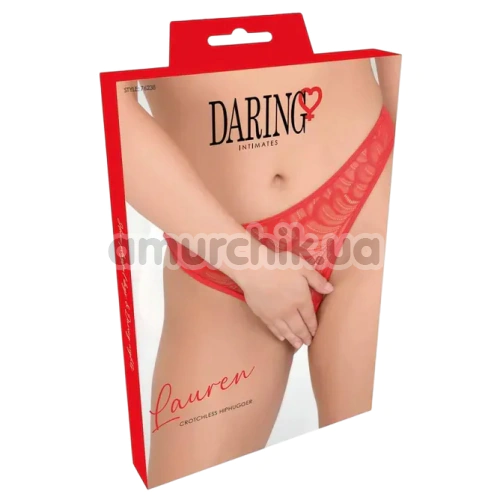 Трусики Daring Intimates Lauren Crotchless Hiphugger, красные