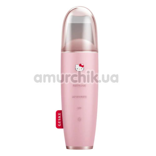 Микротоковый скрабер для кожи лица Geske MicroCurrent Skin Scrubber & Blackhead Remover 9 in 1 - Hello Kitty, розовый - Фото №1