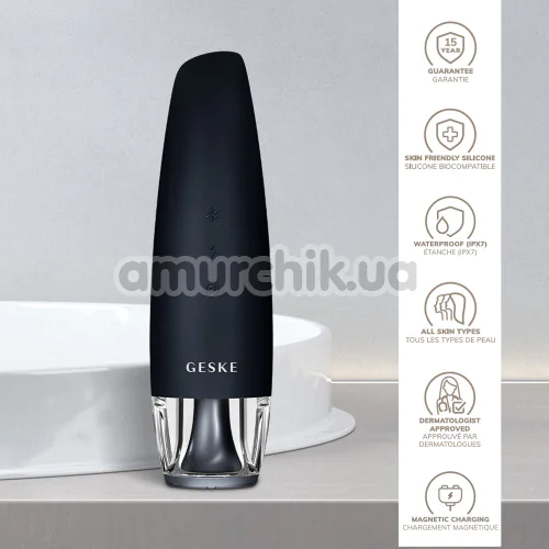 Микротоковый LED-излучатель для восстановления кожи лица Geske Anti-Aging Skin Renewer 9 in 1, черный