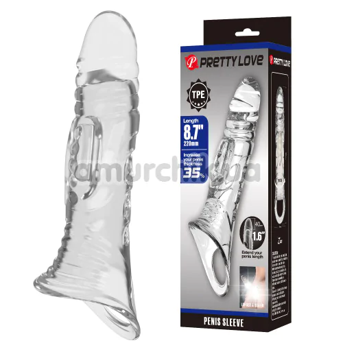Насадка на пеніс Pretty Love Penis Sleeve Lue, прозора