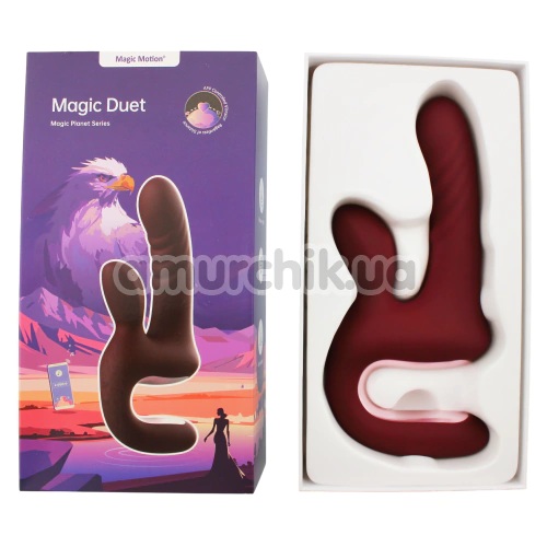 Вібратор з поштовхами Magic Motion Magic Duet, бордовий