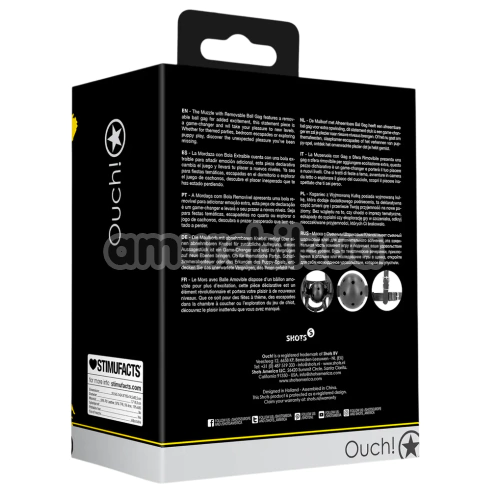 Маска с кляпом Ouch! Xtreme Muzzle With Removable Ball Gag, черная