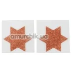 Украшения для сосков Cottelli Collection Titty Sticker Star Big Copper, золотые - Фото №1
