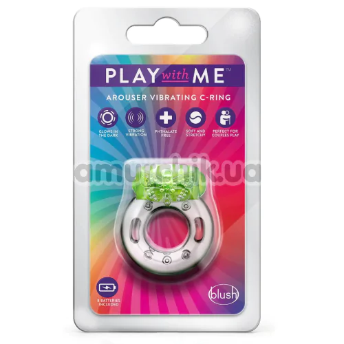 Віброкільце для члена Play With Me Arouser Vibrating C-Ring, зелене