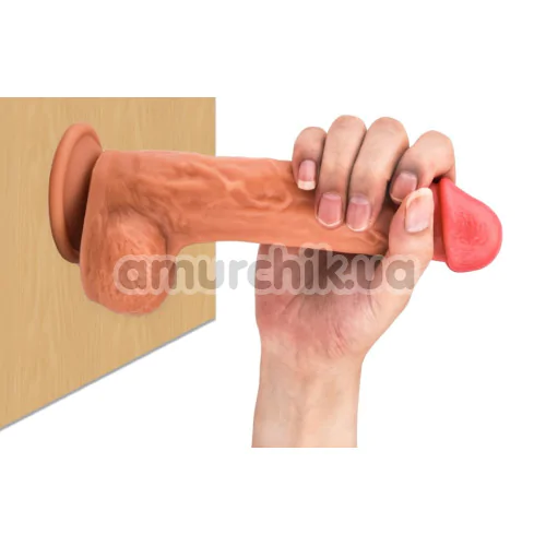 Вибратор с толчками и ротацией Thrusting Dildo, телесный