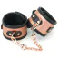 Фиксаторы для ног Liebe Seele Rose Gold Memory Leather Ankle Cuffs with Faux Fur Lining, золото-черные - Фото №1
