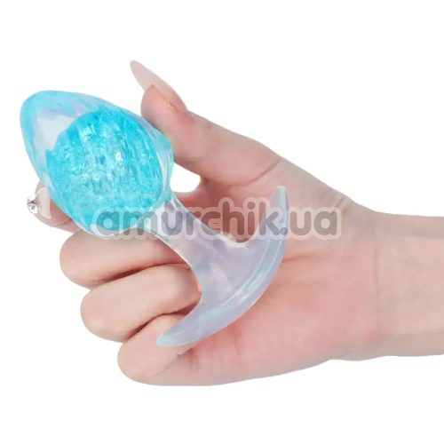 Анальна пробка Liebe Seele Crystal Icecream-Shaped Anal Plug Medium, блакитна