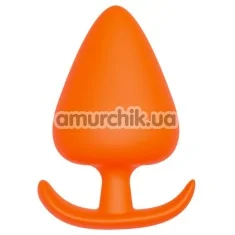 Анальная пробка Bootyful Silicone Plug With T-Handle 7 см, оранжевая - Фото №1