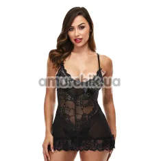 Пеньюар Mini Lace Chemise, черный - Фото №1