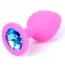 Анальна пробка із блакитним кристалом Exclusivity Jewellery Silicon Plug M, рожева - Фото №1