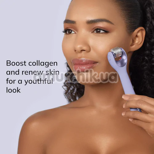 Массажер-роллер для лица с микроиглами Geske MicroNeedle Face Roller 9 in 1, сиреневый