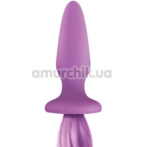 Анальна пробка з фіолетовим хвостом Unicorn Tails Pastel, фіолетова