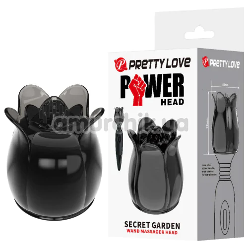 Насадка на универсальный массажер Pretty Love Power Head Secret Garden, черная