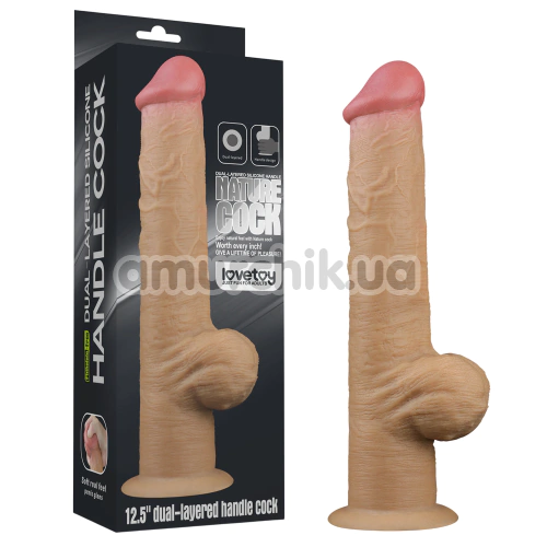 Фаллоимитатор Dual-Layered Silicone Handle Nature Cock LV411034, телесный