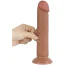 Фаллоимитатор Sliding-Skin Dual Layer Dong 8 без мошонки, светло-коричневый - Фото №8