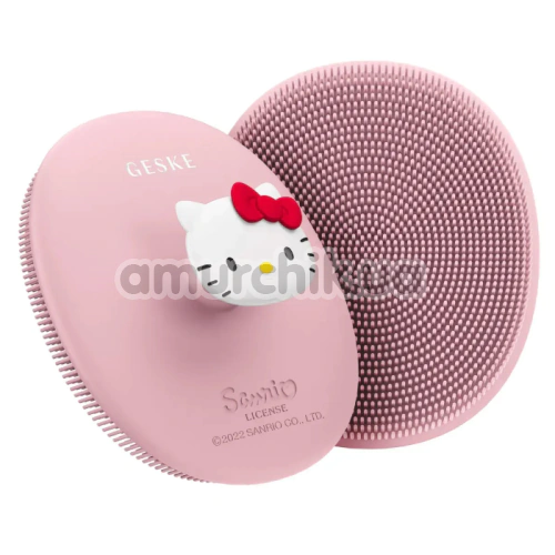 Щітка для обличчя з тримачем Geske Facial Brush 3 in 1 - Hello Kitty, рожева - Фото №1
