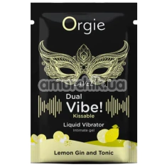 Збуджуючий гель з ефектом вібрації Orgie Dual Vibe! Liquid Vibrator Lemon Gin and Tonic - лимонний джин і тонік, 1 мл - Фото №1