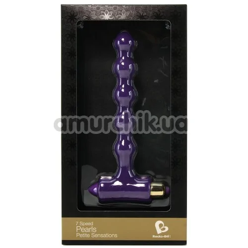 Анальная цепочка с вибрацией Rocks-Off 7 Speed Pearls Petite Sensations, фиолетовая