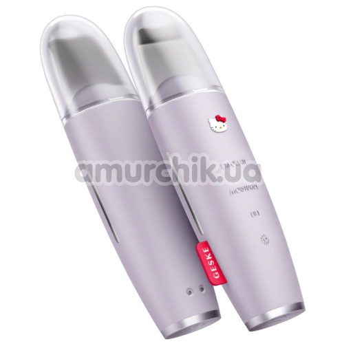Микротоковый скрабер для кожи лица Geske MicroCurrent Skin Scrubber & Blackhead Remover 9 in 1 - Hello Kitty, сиреневый