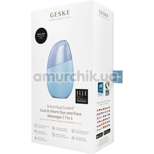 Массажер для глаз и лица Geske Cool & Warm Eye and Face Massager 7 in 1, голубой
