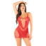 Платье Leg Avenue Lace and Net Mini Dress With Dual Strap, красное - Фото №1