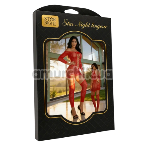 Комбинезон Star Night Bow Lace Bodystocking, красный