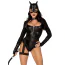 Костюм кошечки Leg Avenue Fierce Feline, черный: боди + маска + пояс с гартером - Фото №4