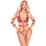 Боди с фиксаторами для рук Bad Kitty Naughty Toys Strap Body, красное - Фото №2
