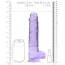 Фаллоимитатор Realrock Crystal Clear Dildo Realistic 9, фиолетовый - Фото №5