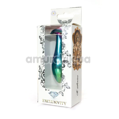Анальна пробка з рожевим кристалом Exclusivity Jewellery Multicolour Straight Plug М, мультиколірна
