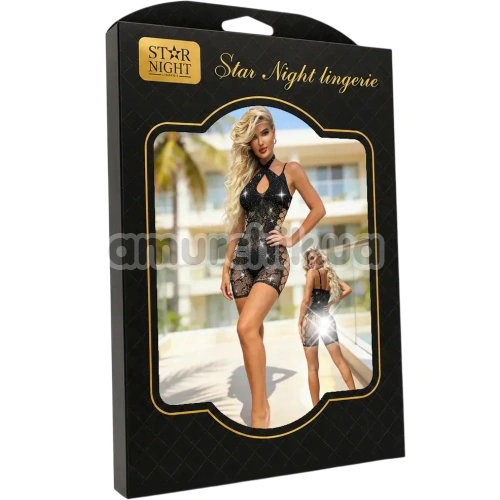 Комбинезон Star Night Invite Me Lace Bodystocking, черный