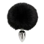 Анальна пробка з чорним хвостиком DS Fetish Metal Plug With Bunny Tail, срібна - Фото №1