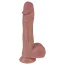 Вибратор с толчками, ротацией и подогревом Natural Play Thrusting Dildo with Swing Motion and Heating D6, телесный - Фото №3