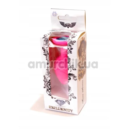 Анальна пробка із блакитним кристалом Exclusivity Jewellery Silicon Plug M, рожева