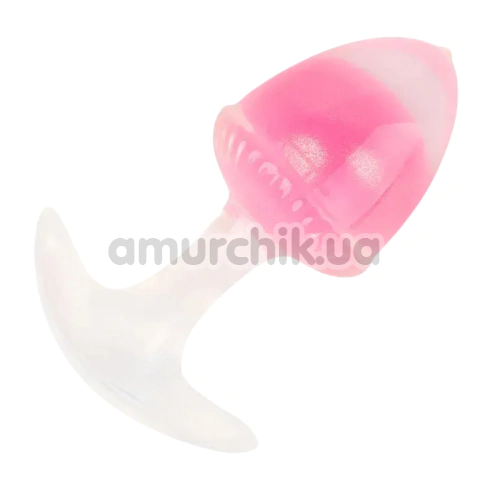 Анальная пробка Univibe Glow-In-Dark Berry S, розовая
