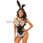 Костюм зайчика JSY Sexy Lingerie 8302, чорний: боді + вушка + чокер + манжети - Фото №1