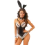 Костюм зайчика JSY Sexy Lingerie 8302, чорний: боді + вушка + чокер + манжети - Фото №1