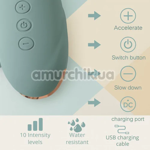 Симулятор орального сексу для жінок з вібрацією Sweet Em Velvet Lure Air Kiss, зелений