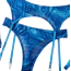 Комплект Star Night Mesh Printed Sexy Bra Set, синий: бюстгальтер + трусики-стринги + пояс для чулок + чулки + перчатки - Фото №15