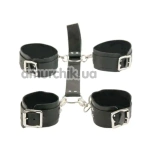 Фіксатори для рук та ніг Loveshop Fet 12 Leather, чорні - Фото №1