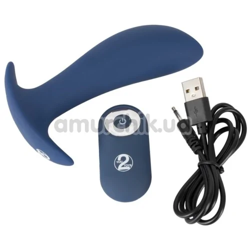 Вибростимулятор простаты Vibrating Butt Plug, синий